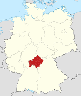 Map of Lower Franconia in Bavaria