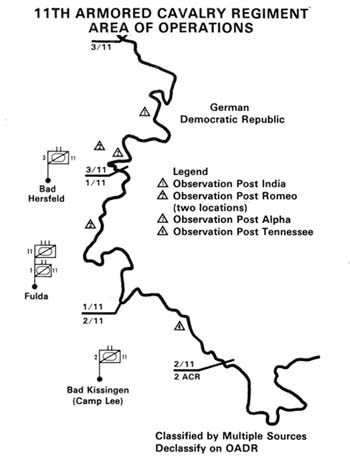 Patrol area of the 11th ACR